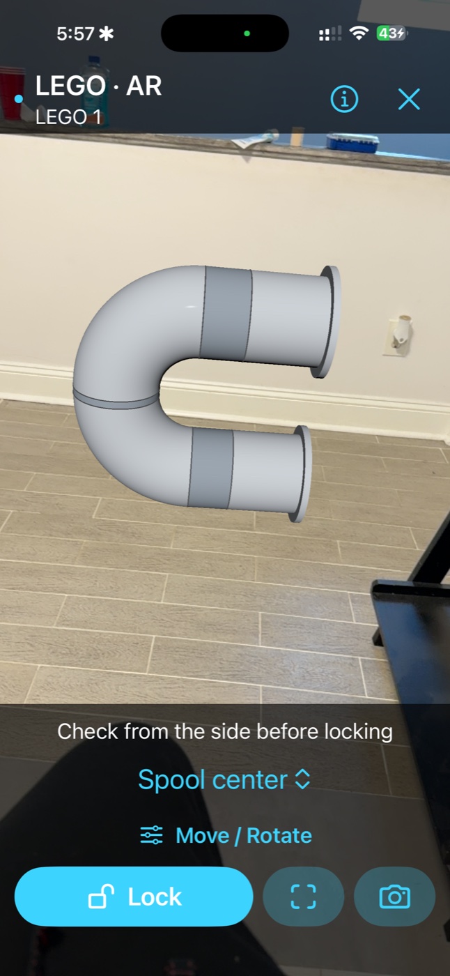 Augmented reality spool placement